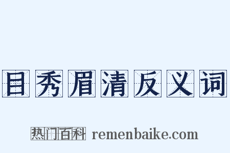 目秀眉清反义词是什么意思的图片